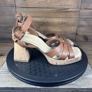 Paul Green Womens Size US 6 Tinna Brown Strappy Block Heel Dress Sandals